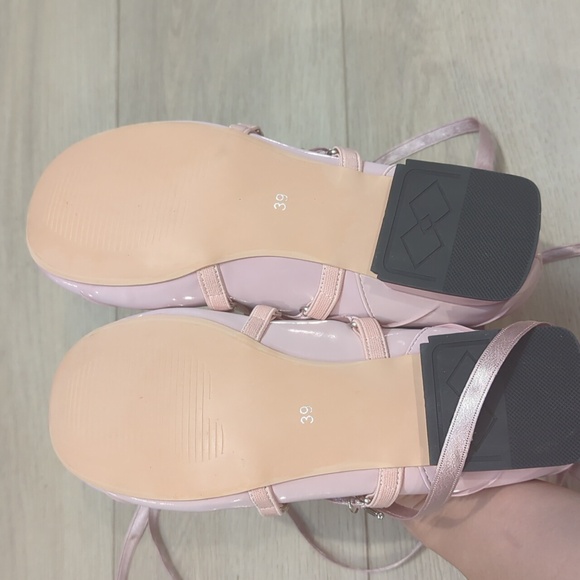 Lolita Lace Up Pink Ballet Flats - Picture 2 of 10